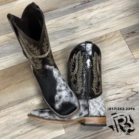 “ JOHN “ | MEN WESTERN BOOTS SQUARE TOE COWHIDE BOOTS BLACK WHITE