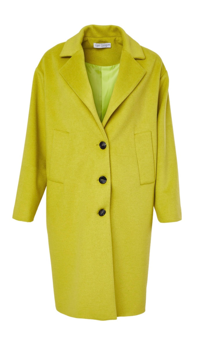 23128- Lime Green Wool Coat - Kate Cooper