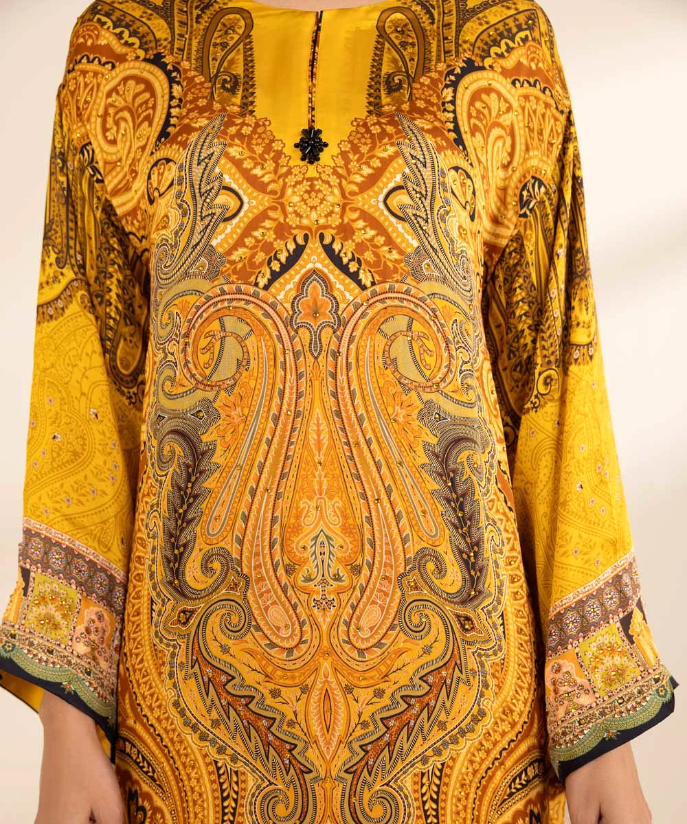 3 Piece - Printed Silk Suit