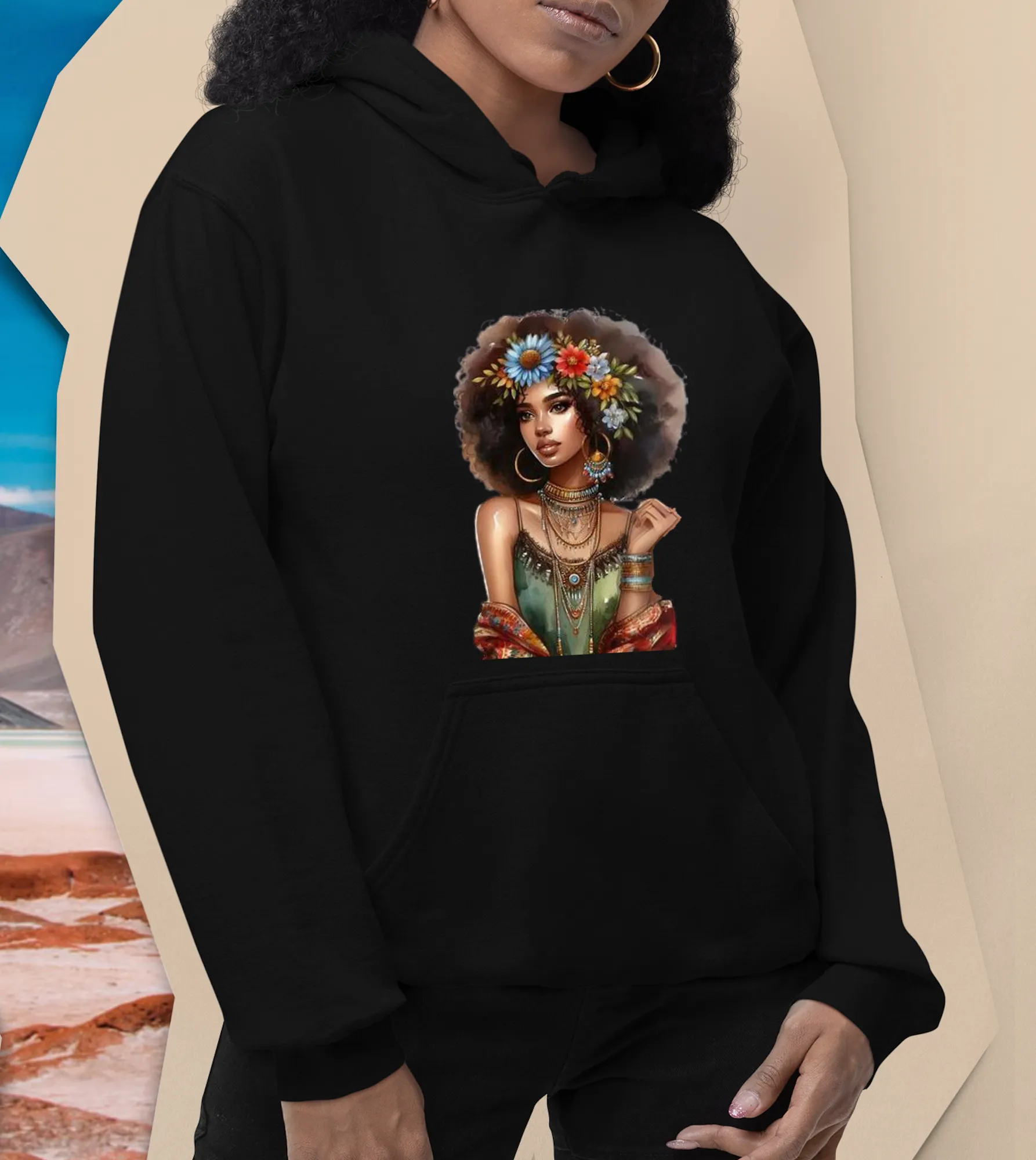 Afro Girl Hoodie Sweatshirt