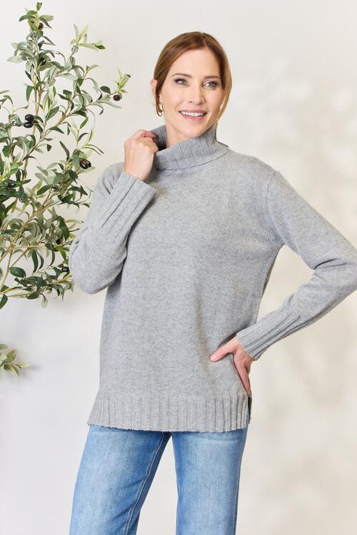 Alexandra Turtleneck Slit Sweater