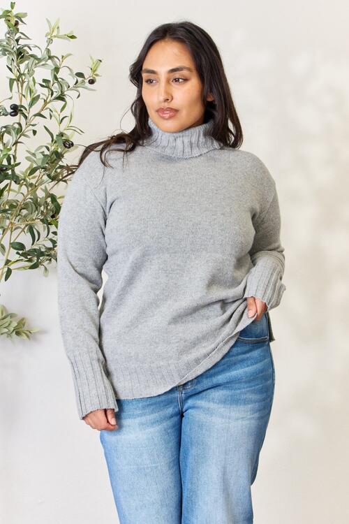 Alexandra Turtleneck Slit Sweater