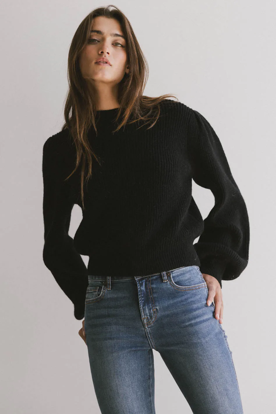 Amber Knit Sweater in Black