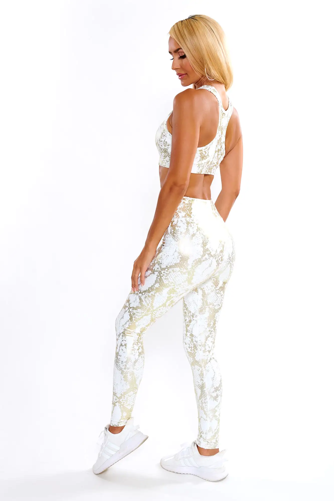 Ariel Snakeskin Fitness Leggings - White