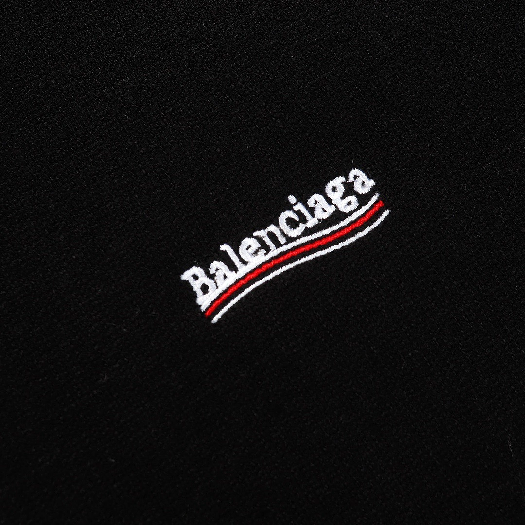 Balenciaga 23fw three-dimensional embroidered brand logo crew neck sweater Black 12.26