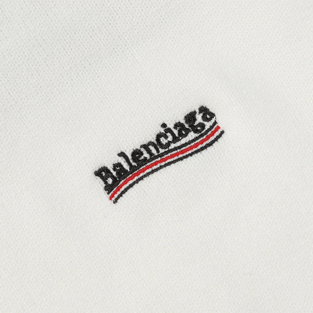 Balenciaga 23fw three-dimensional embroidered brand logo crew neck sweater White 12.26