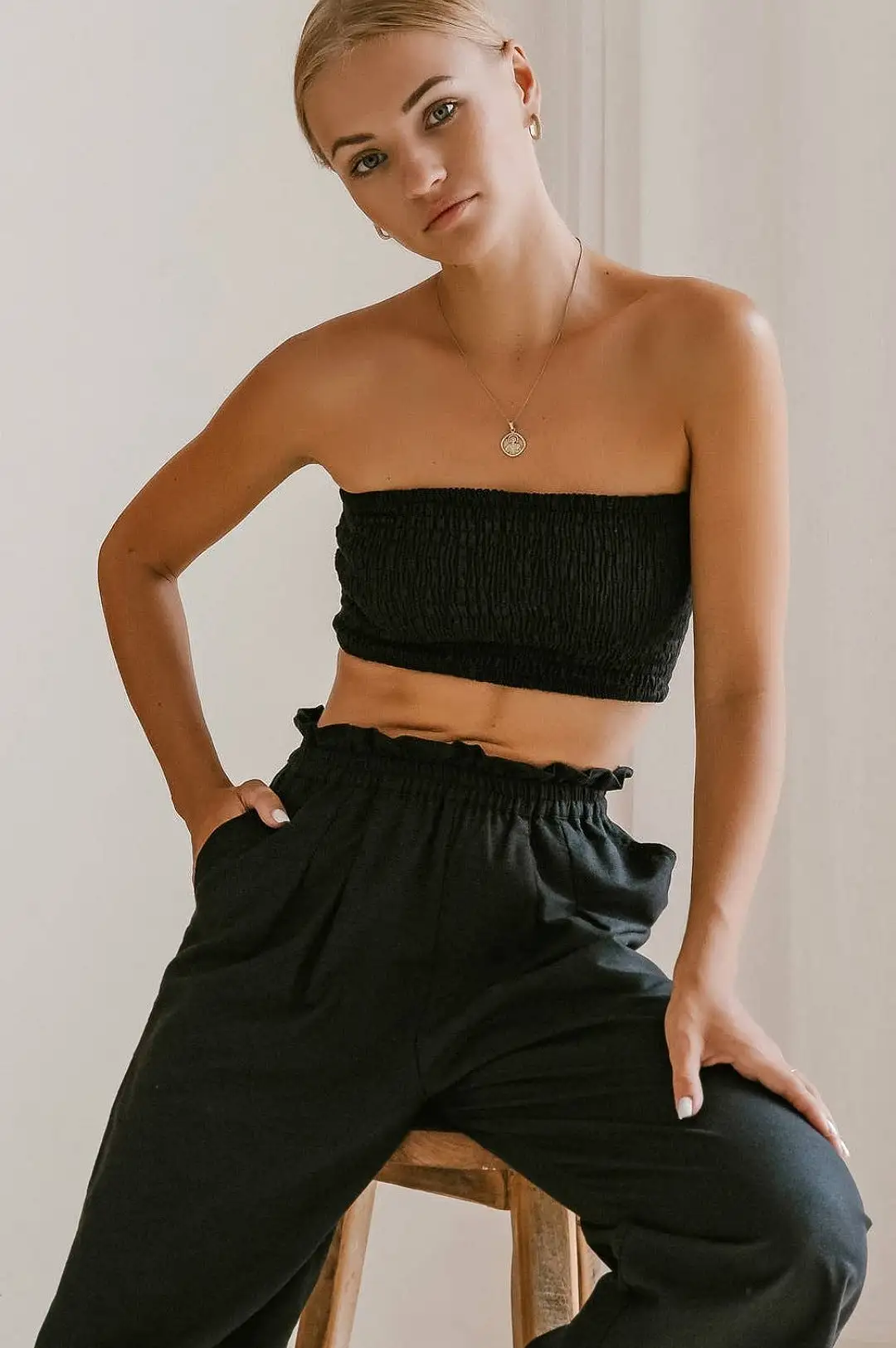 Black Wide Leg Linen Pants