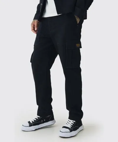 boohoo Mens Tall Tapered Fit Cargo Pants