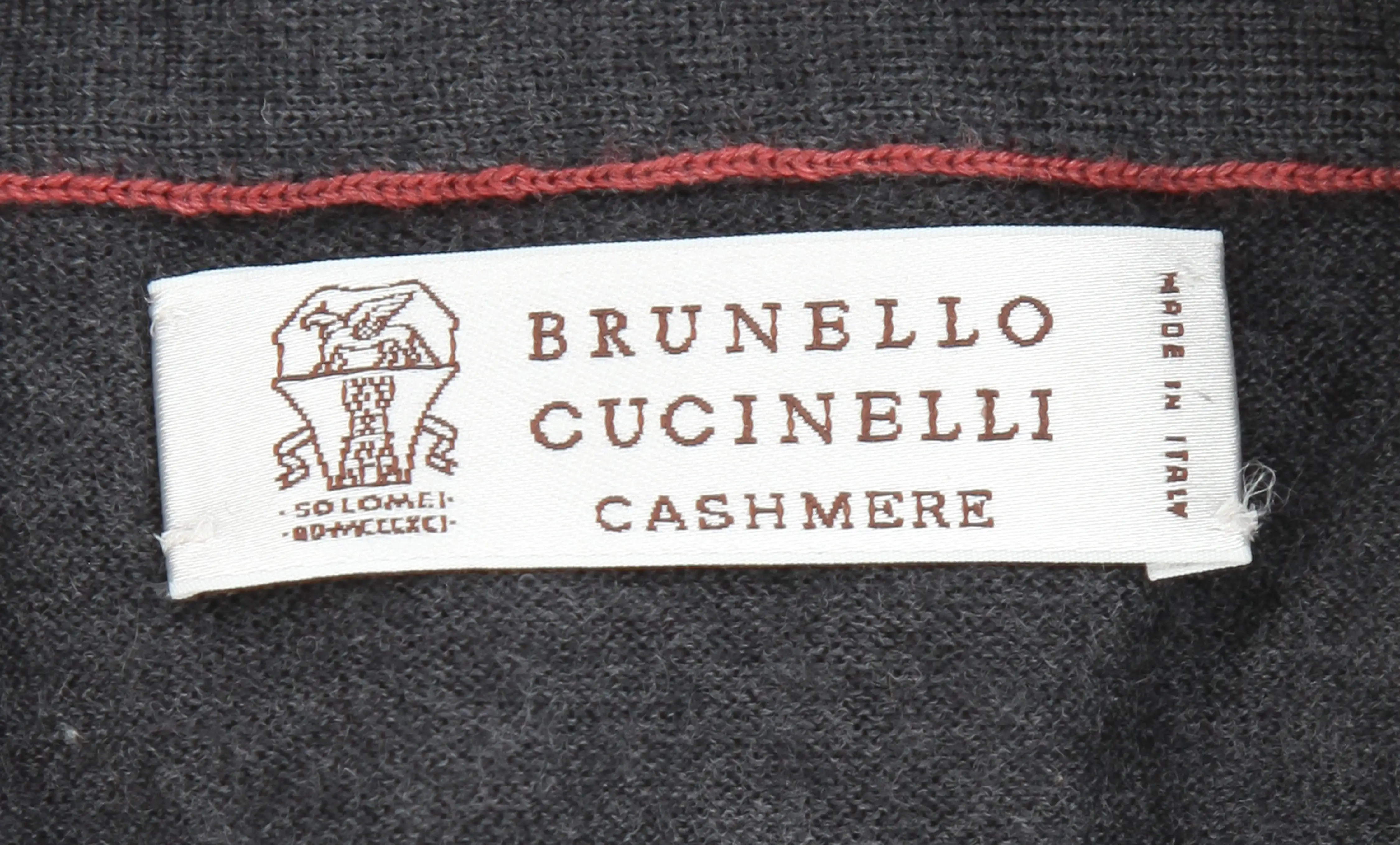 Brunello Cucinelli Dark Gray V-Neck Sweater