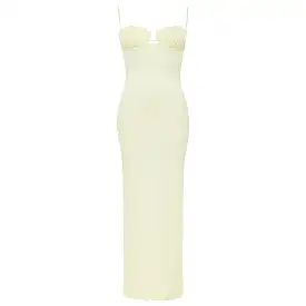 Buttercream Rib Petal Long Slip Dress