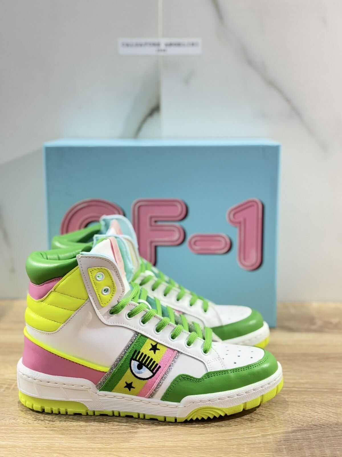 Chiara Ferragni Sneaker CF1 High Top Donna Verde Casual 39