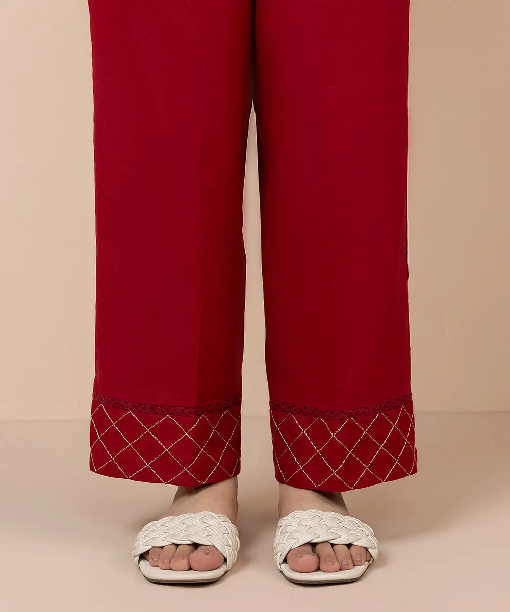 Cotton Linen Straight Pants