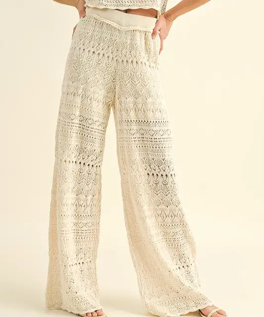 Crochet Pattern Pants - Beige