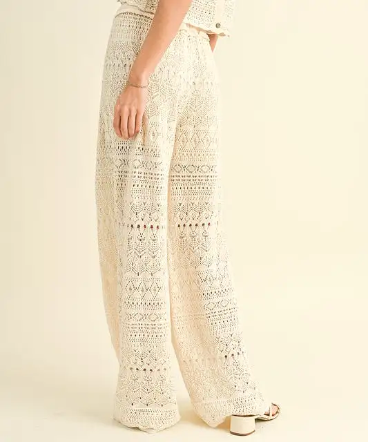 Crochet Pattern Pants - Beige