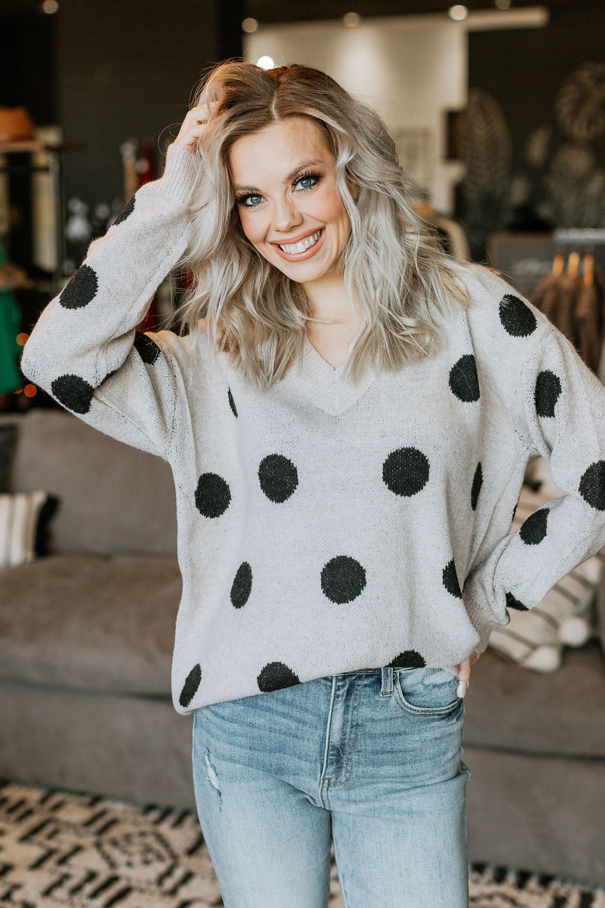 Cruella Polka Dot Sweater