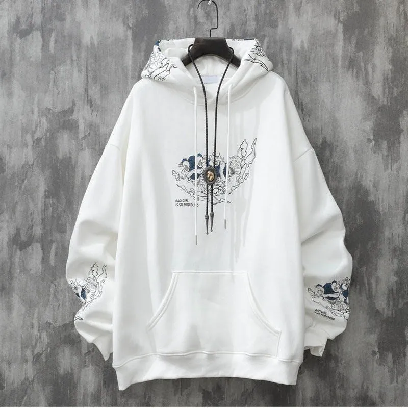 Dance Print Hooded Sweater Men