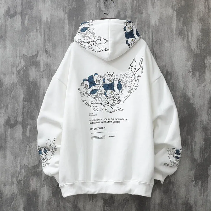 Dance Print Hooded Sweater Men