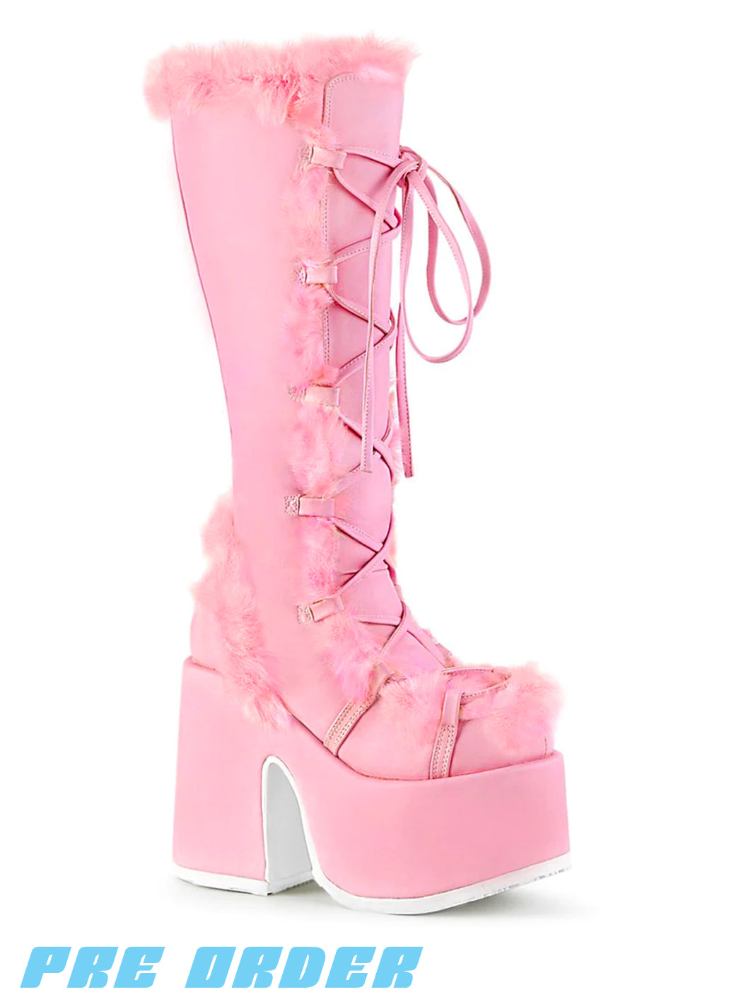 DEMONIA CAMEL-311 BOOTS - PASTEL PINK  PRE ORDER 