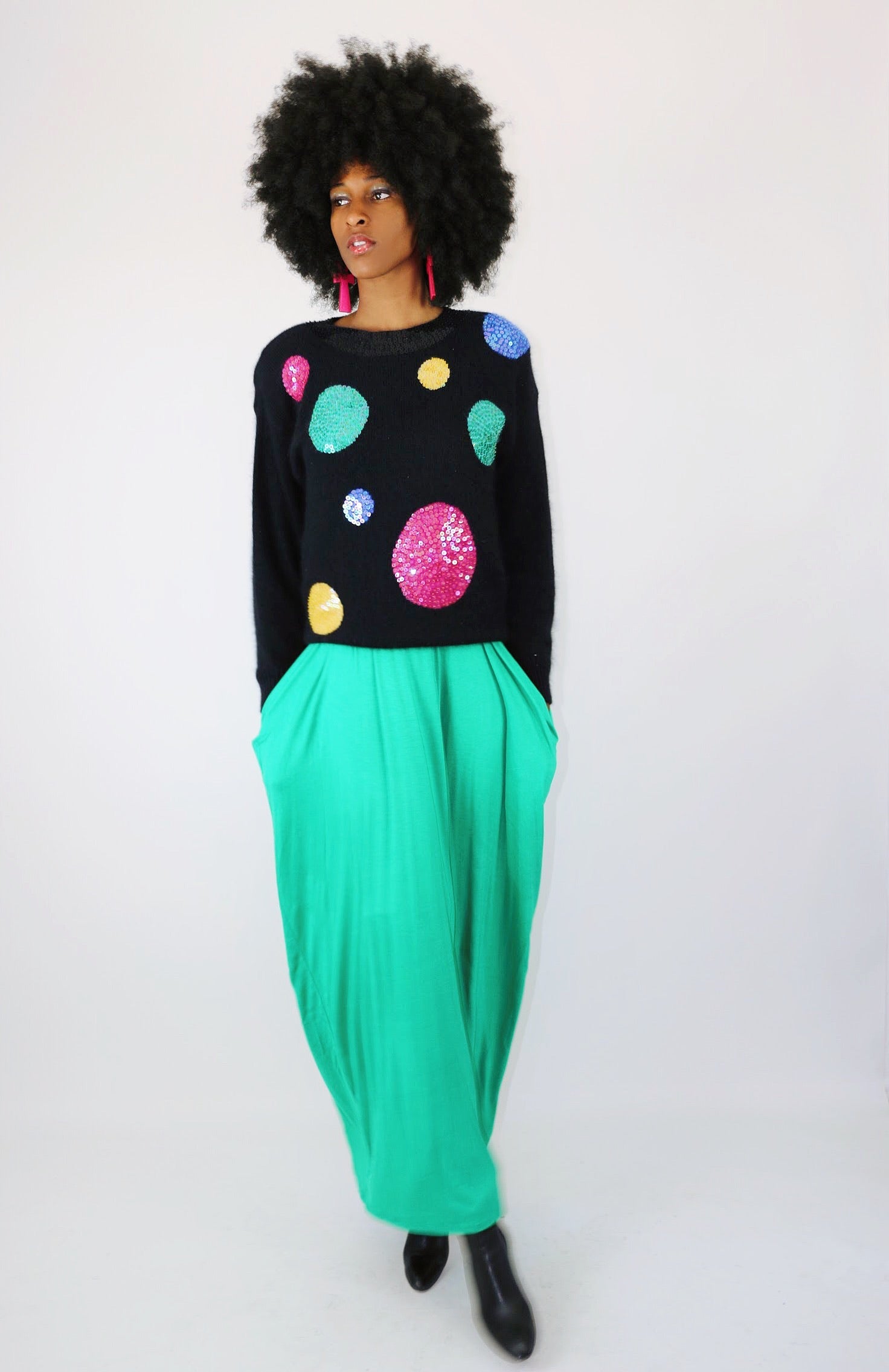 Dotted Sequins Vintage Sweater