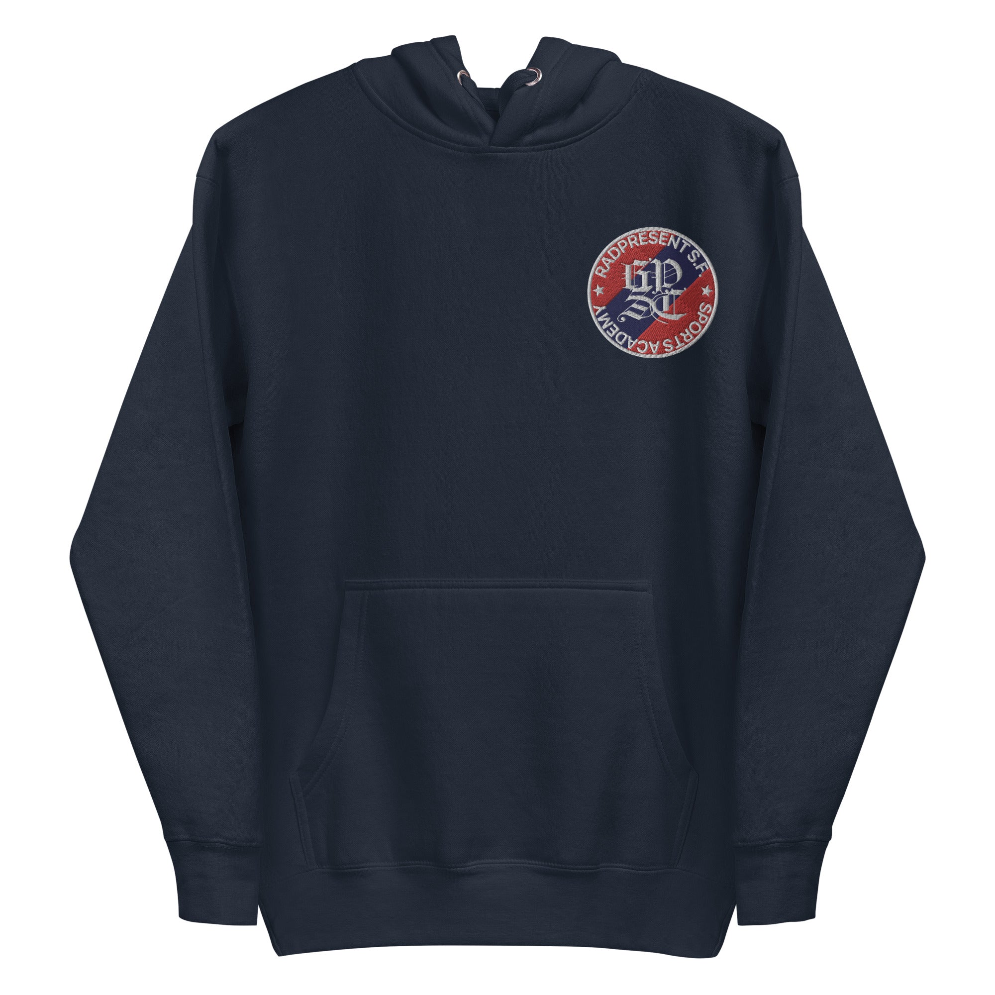 EMBROIDERED BADGE HOODIE - NAVY