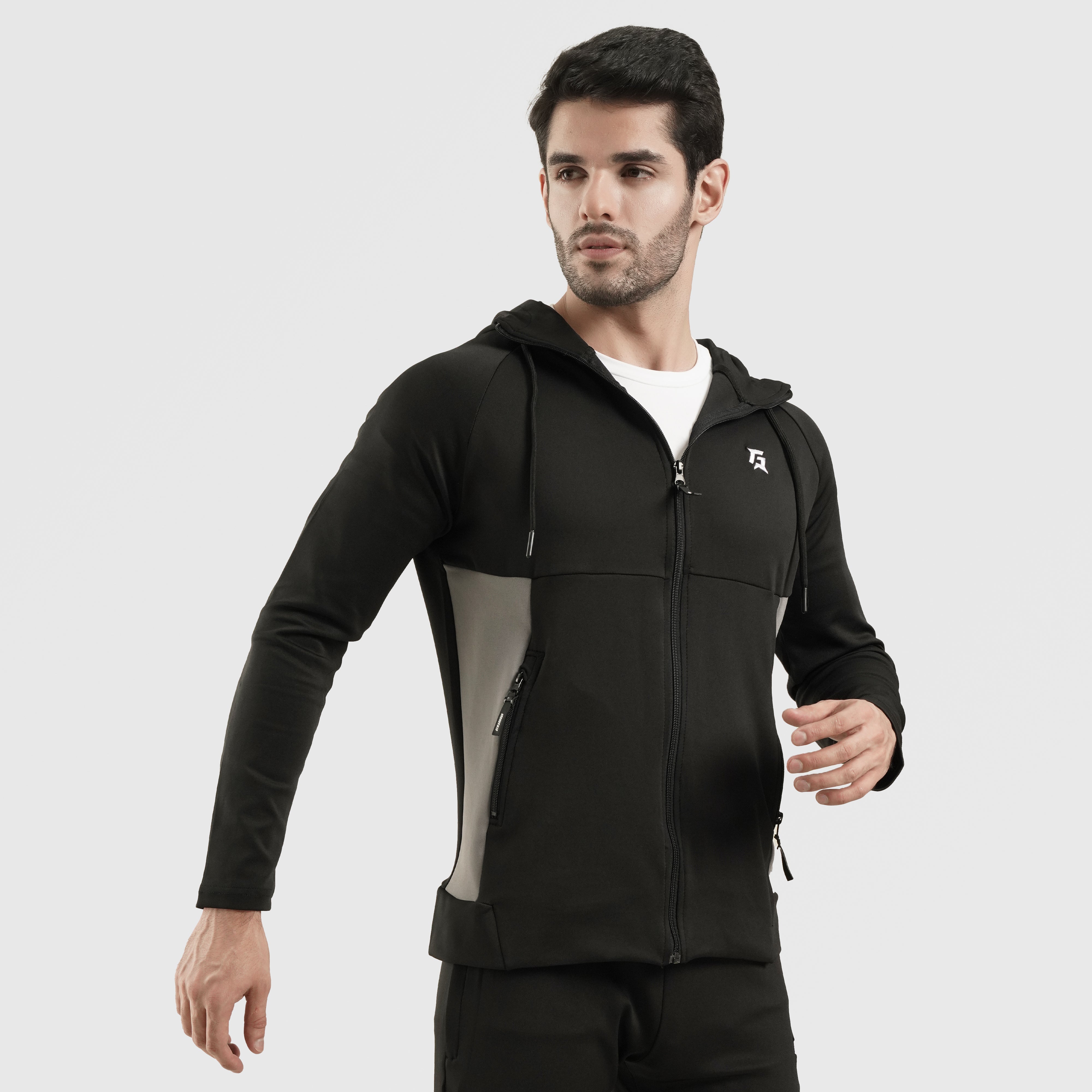 Exulting Zipper Hoodie (Black)