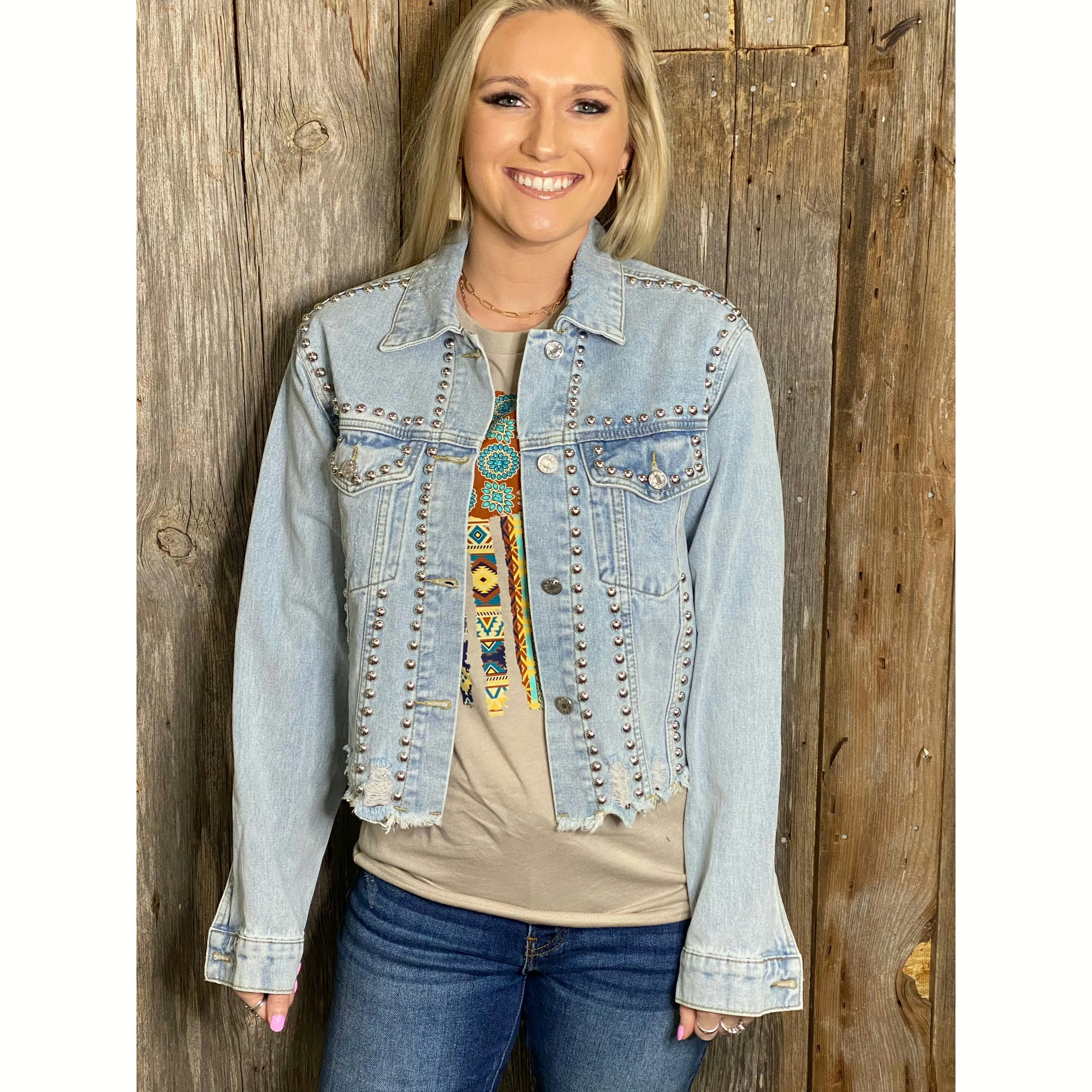 Gianna Studded Denim Jacket