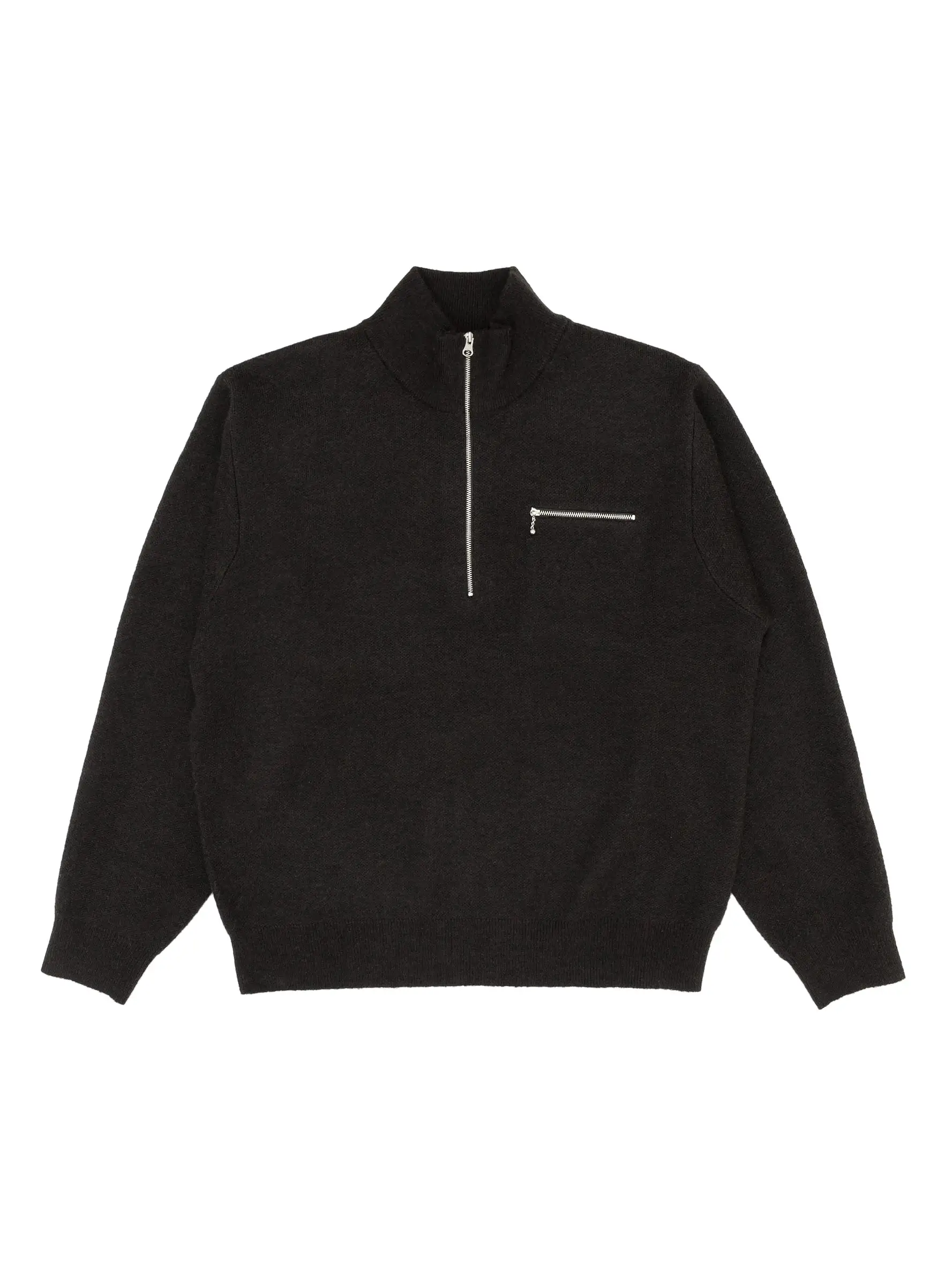 Half Zip Mock Neck Sweater Black