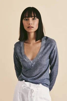 HALIA V-Neck Sweater Seaglass