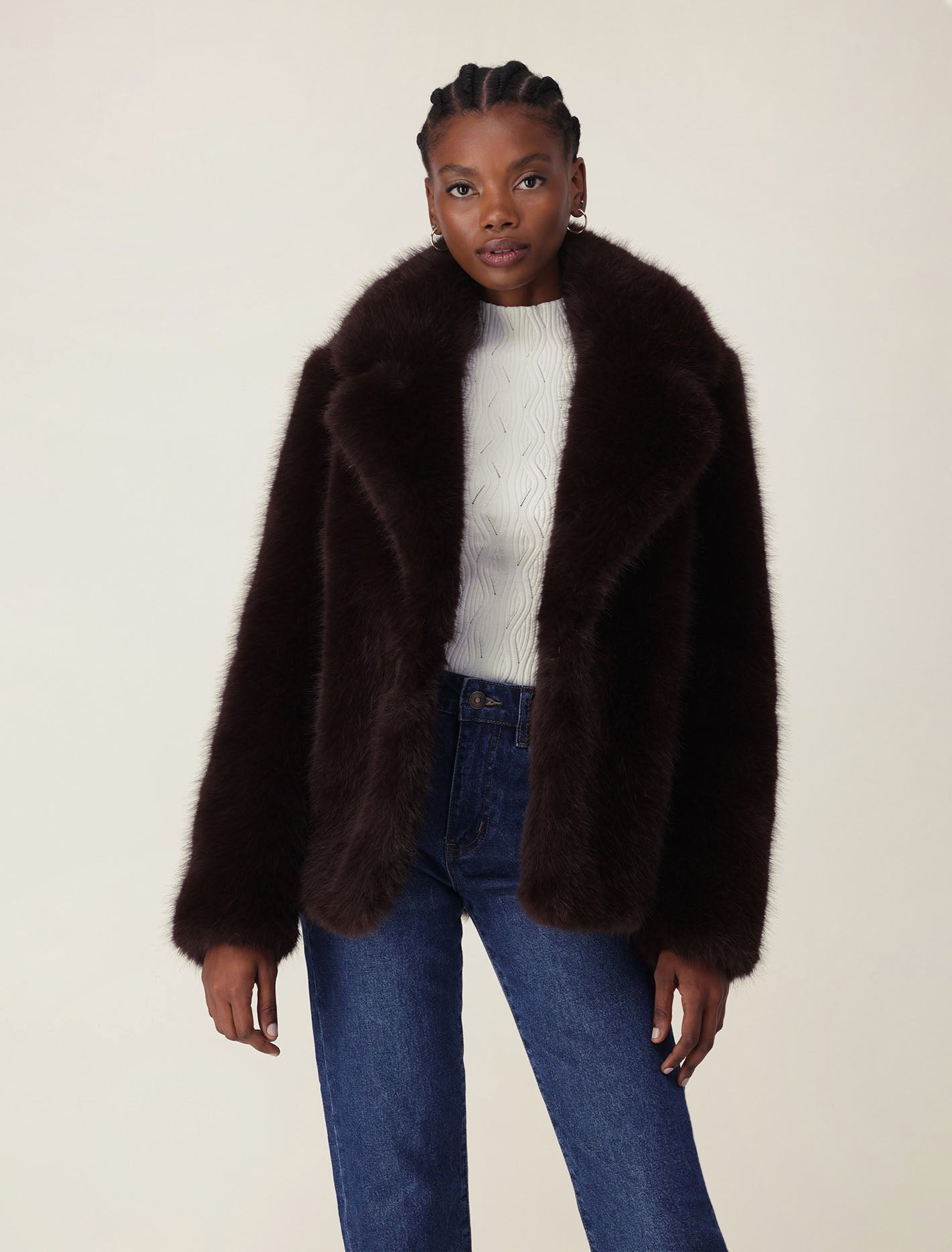 Hunter Cropped Faux Fur Coat