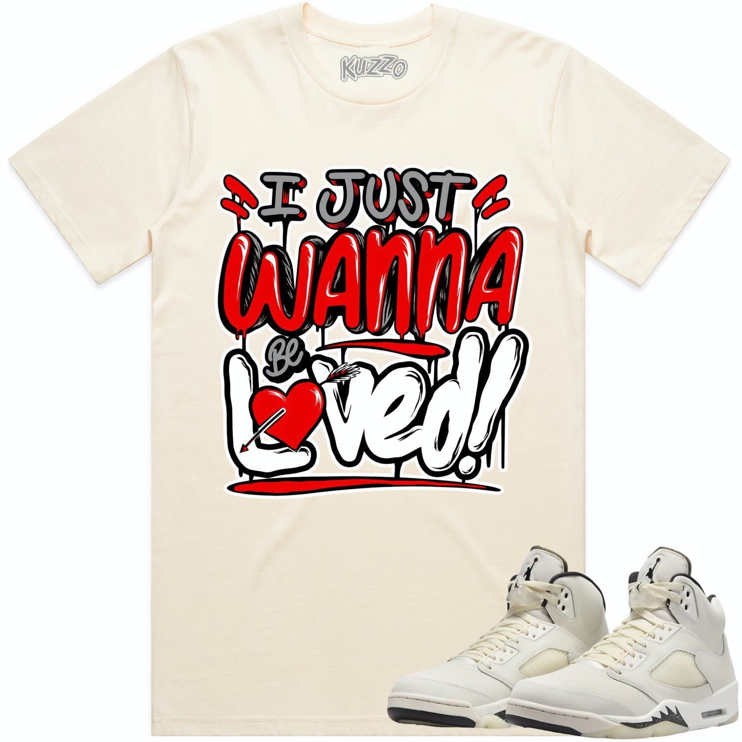 Jordan Retro 5 Sail 5s Shirt to Match - RED LOVED