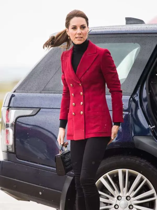 Kate Middleton Catherine Red Blazer - New American Jackets