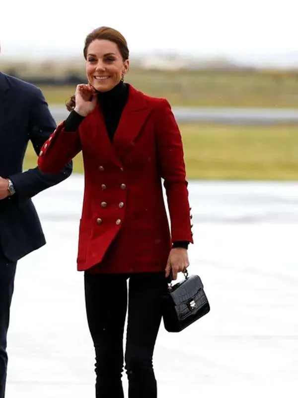 Kate Middleton Catherine Red Blazer - New American Jackets