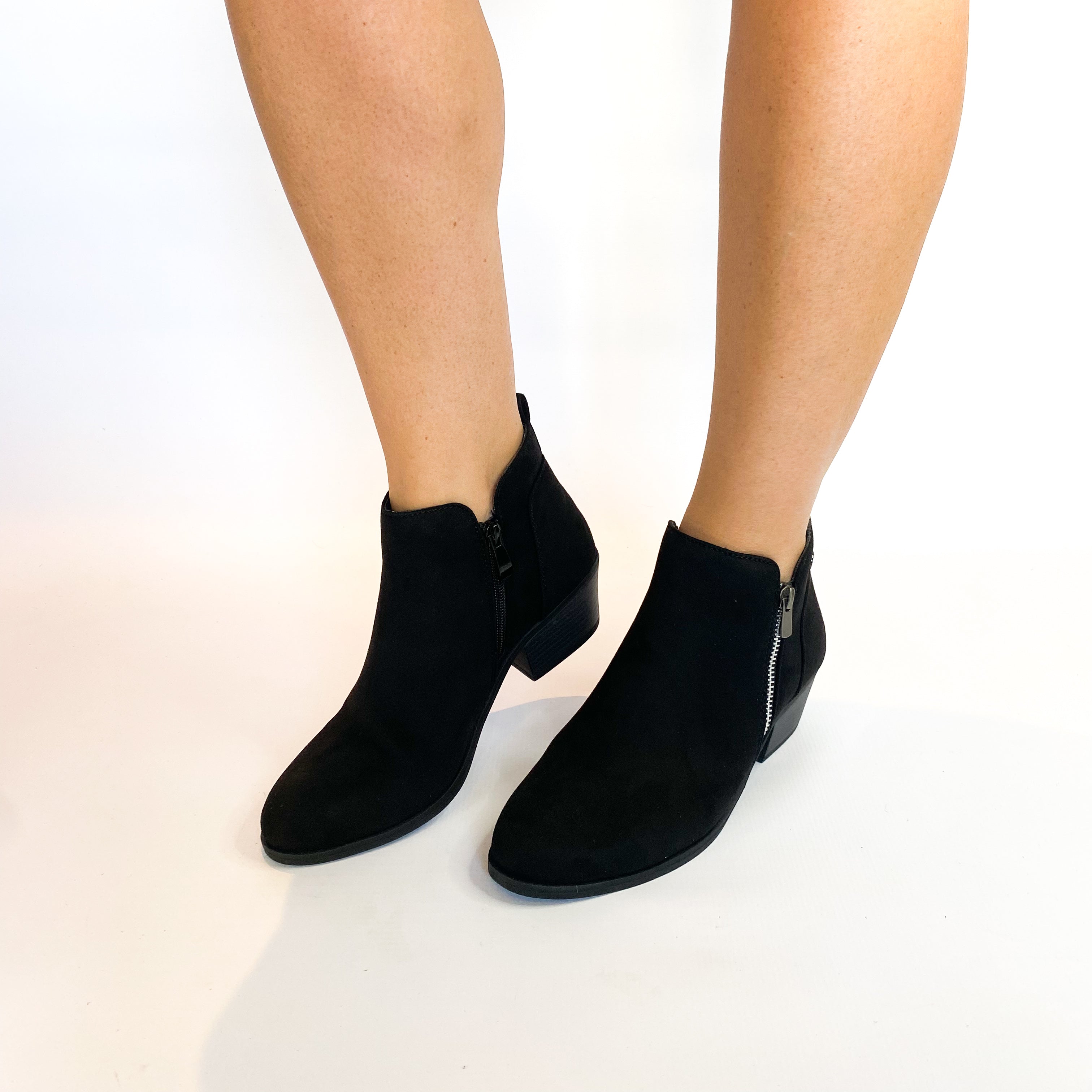 KG black suede zide zip boot