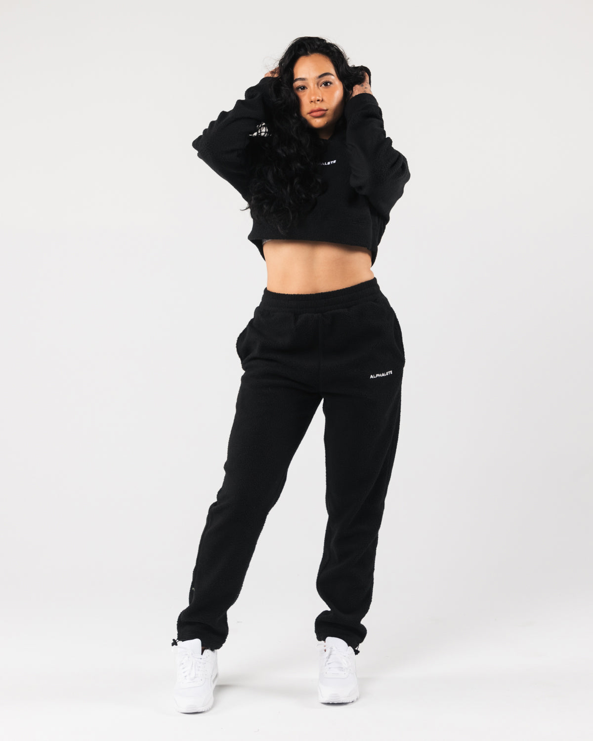 King Crop Hoodie - Black