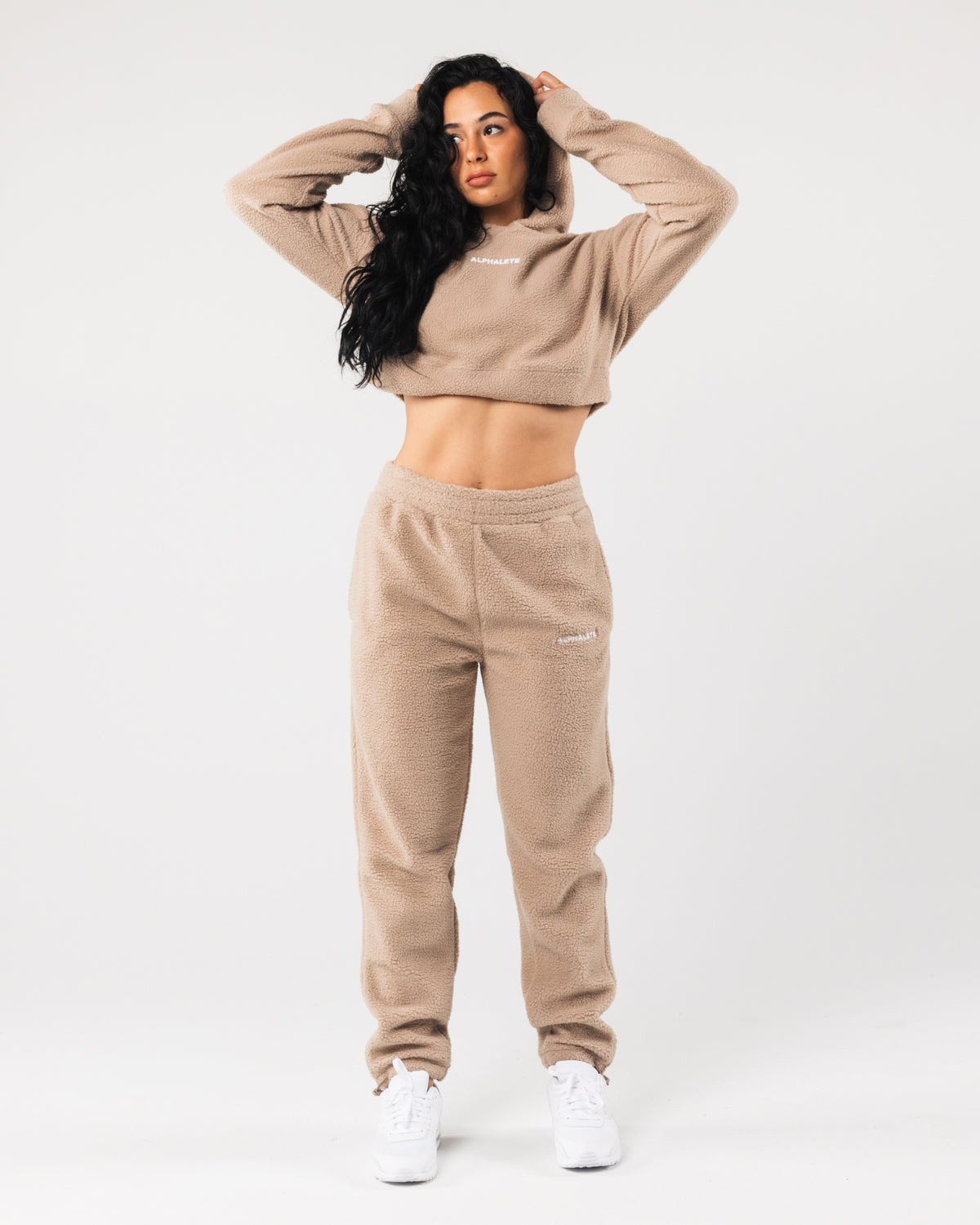 King Crop Hoodie - Linen