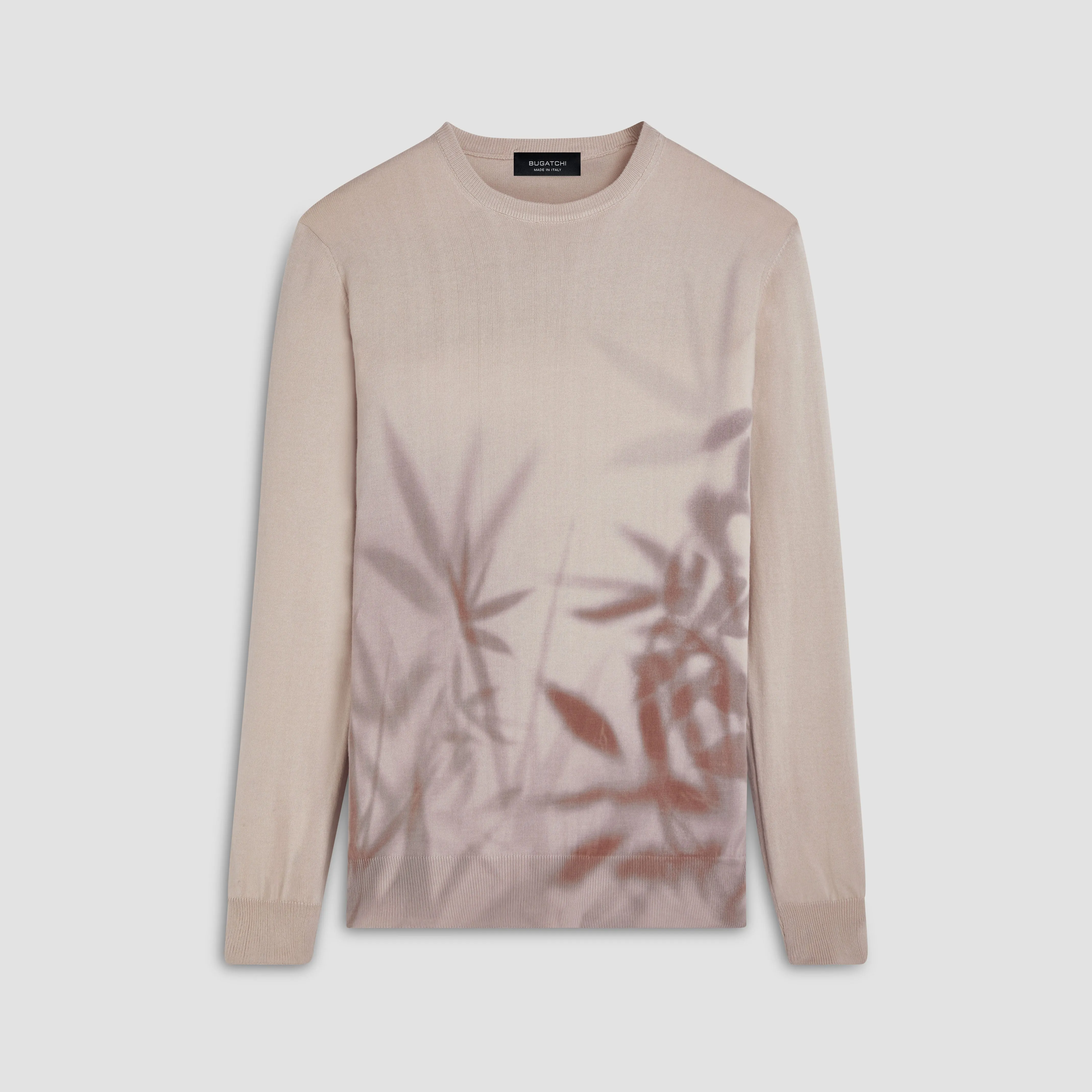 Leaf Print Crew Neck Sweater