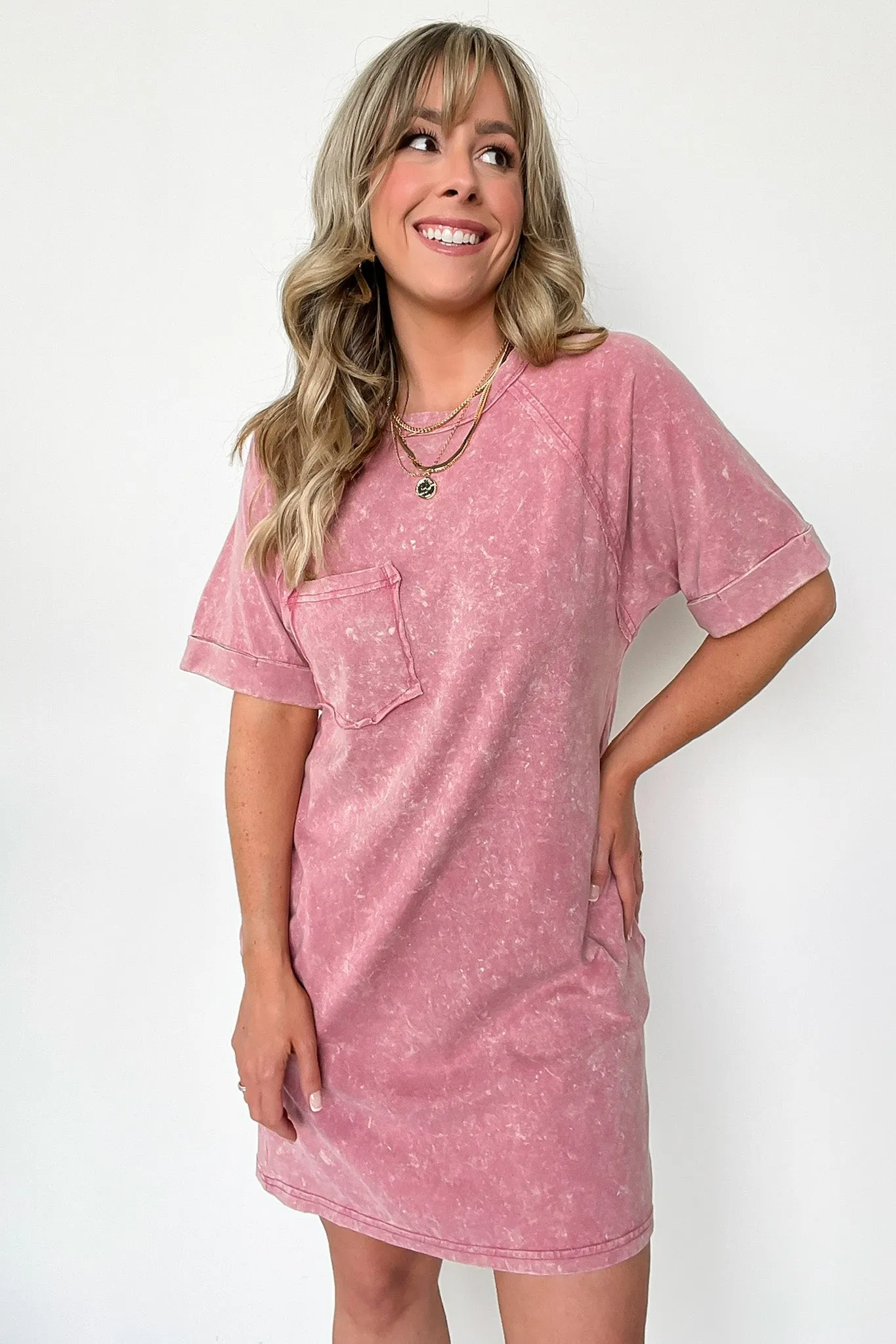 Leonia Short Sleeve Pocket T-Shirt Dress - BACK IN STOCK