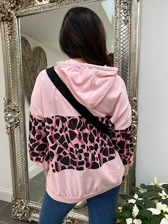 Leopard Panel Hoodie Colette