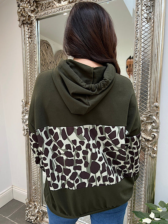 Leopard Panel Hoodie Colette