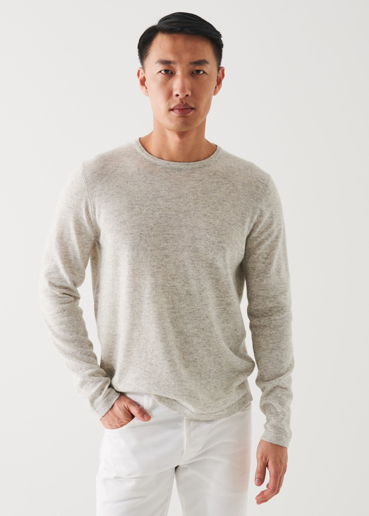 LINEN BLEND CREWNECK SWEATER