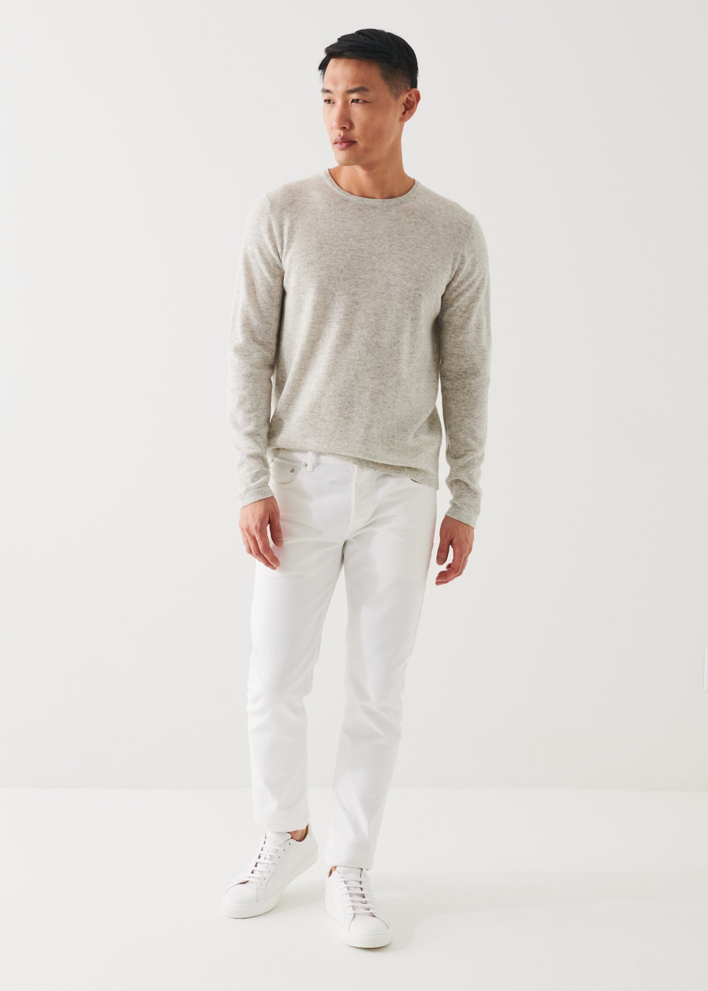 LINEN BLEND CREWNECK SWEATER