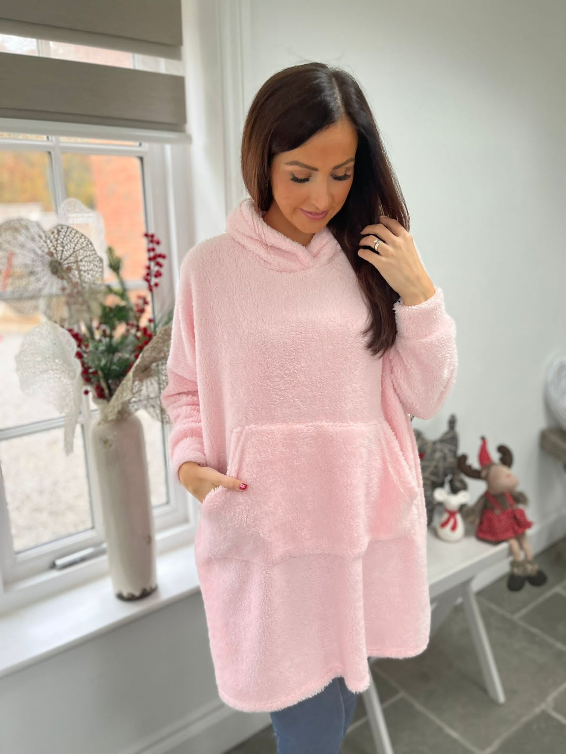 Longline Fluffy Hoodie Prim