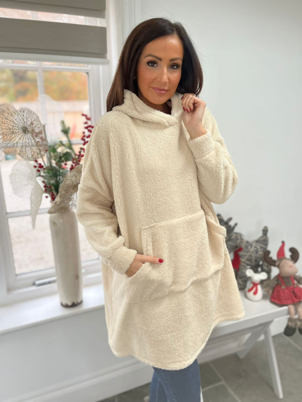 Longline Fluffy Hoodie Prim