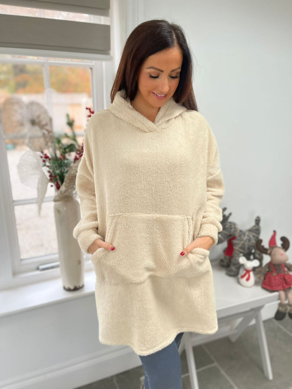 Longline Fluffy Hoodie Prim