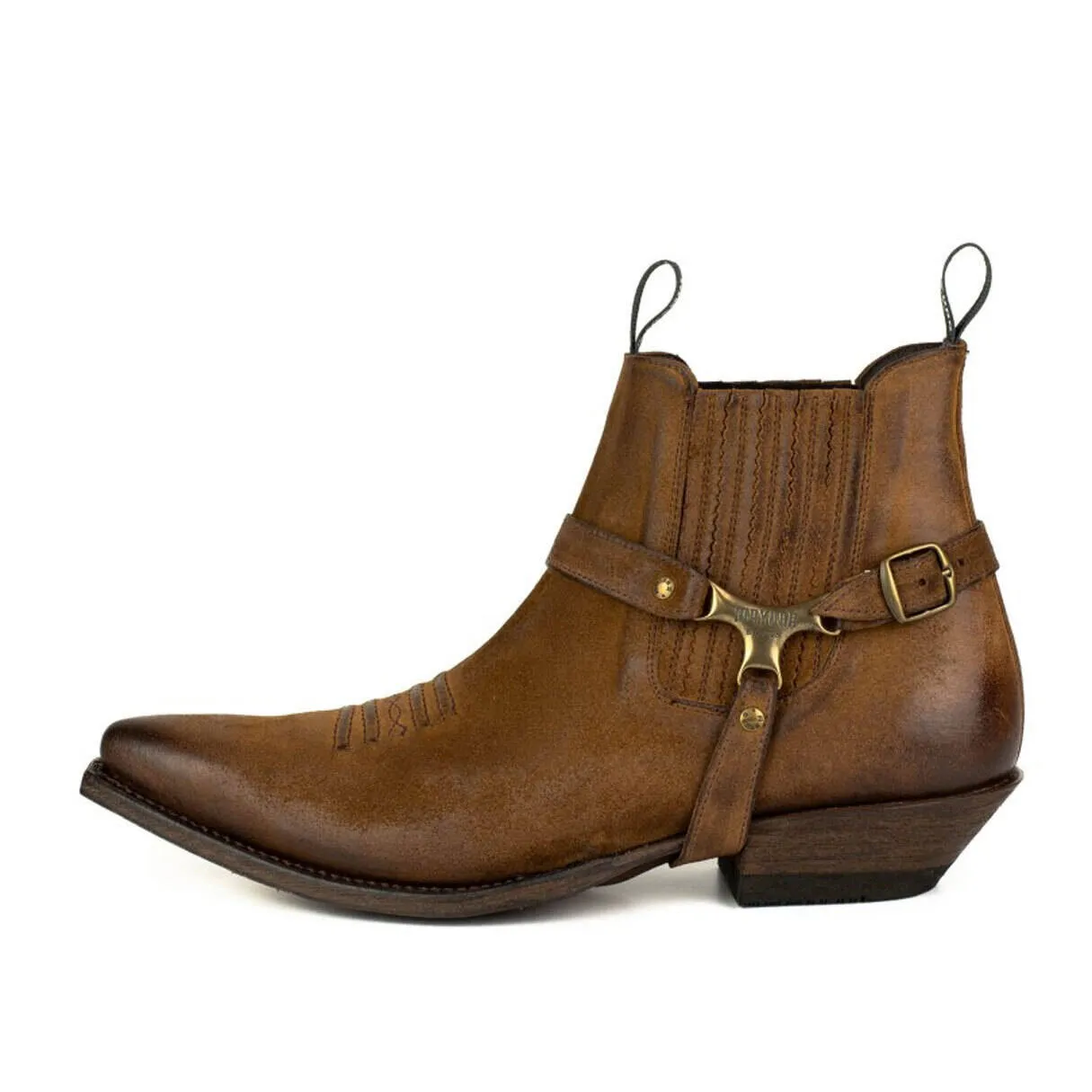 Men's tobacco afelpado leather boots