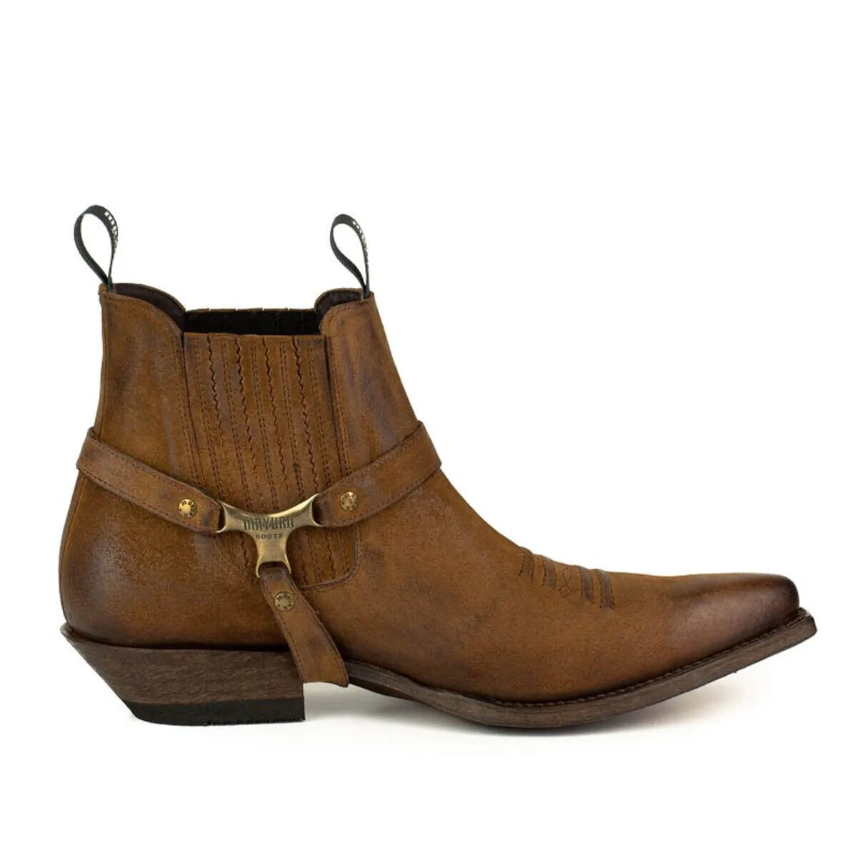 Men's tobacco afelpado leather boots