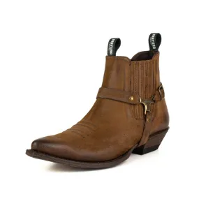 Men's tobacco afelpado leather boots