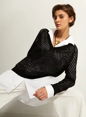 MESH V-NECK SWEATER - AUTUMN CASHMERE