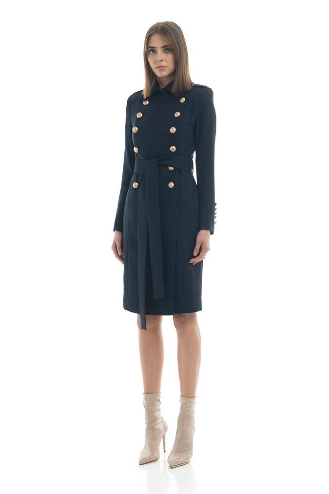 Misha Collection Andrea Trench Coat - Navy