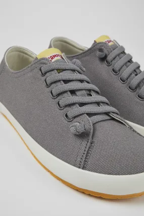 Peu Rambla Gray Textile Sneaker for Men